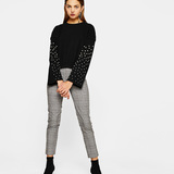 Bershka Knitted sweater with pearls