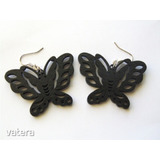Szép pillangó alakú fa fülbevaló-fekete-AKCIÓ!!! << lejárt 974591