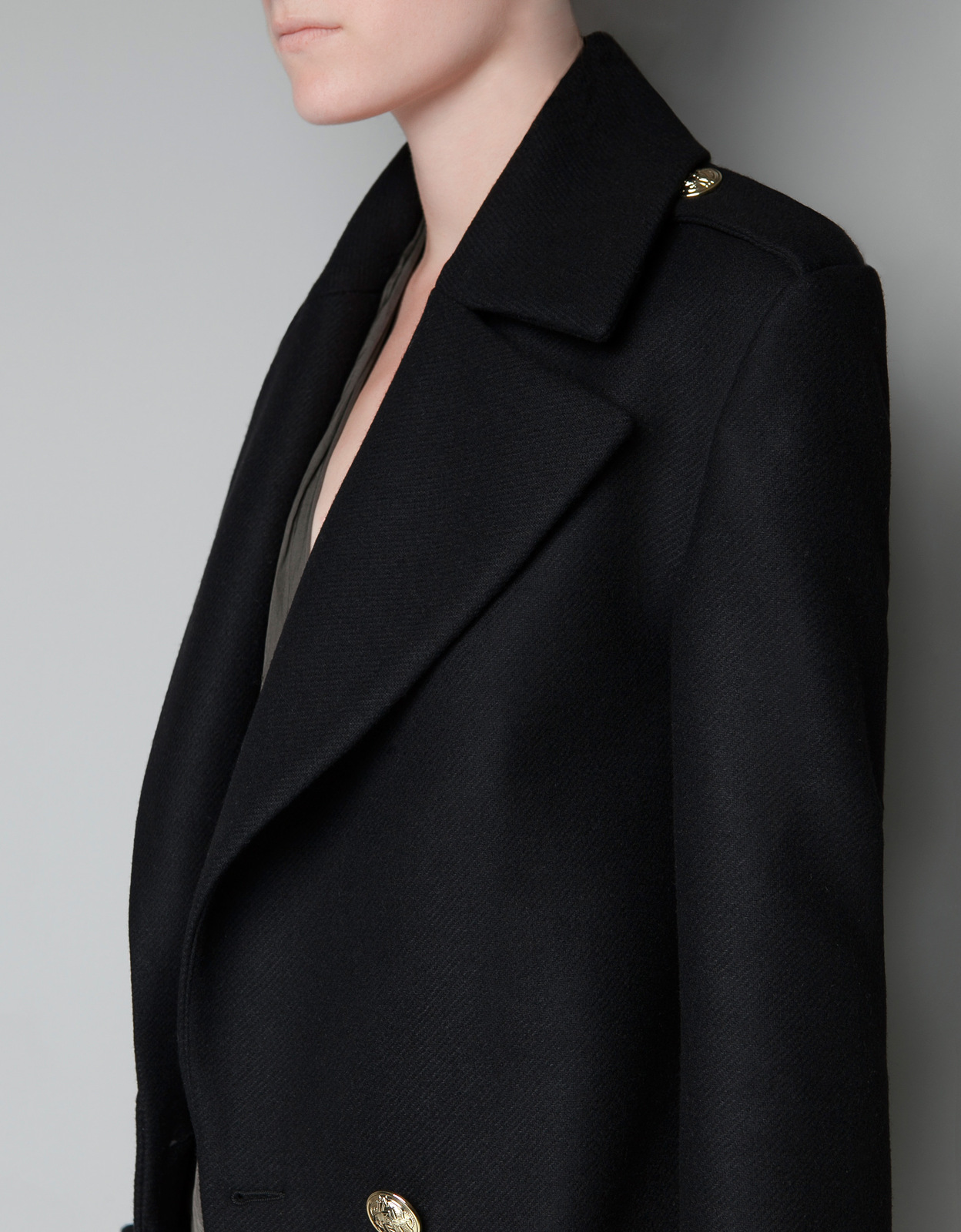 Zara fekete military kabát 2012.10.21 fotója