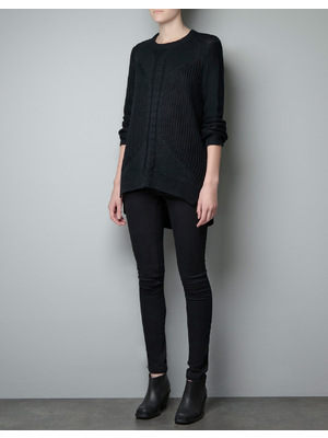 Zara fekete kötött pulóver