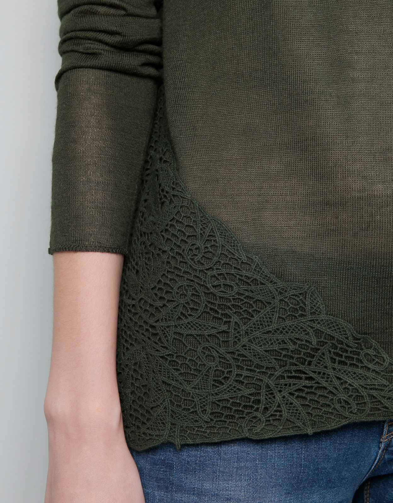 Zara olajzöld hosszú ujjú pulóver 2012.10.21 fotója