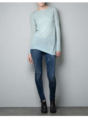 Zara világoskék kasmír pulóver