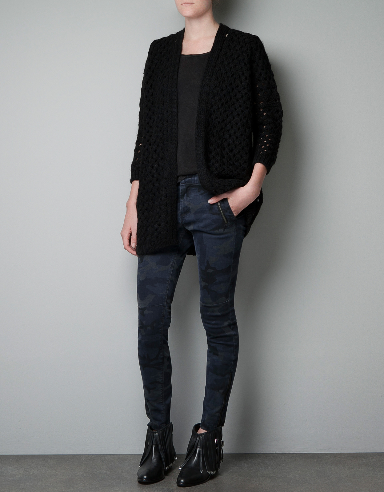 Zara oversize fekete kardigán fotója