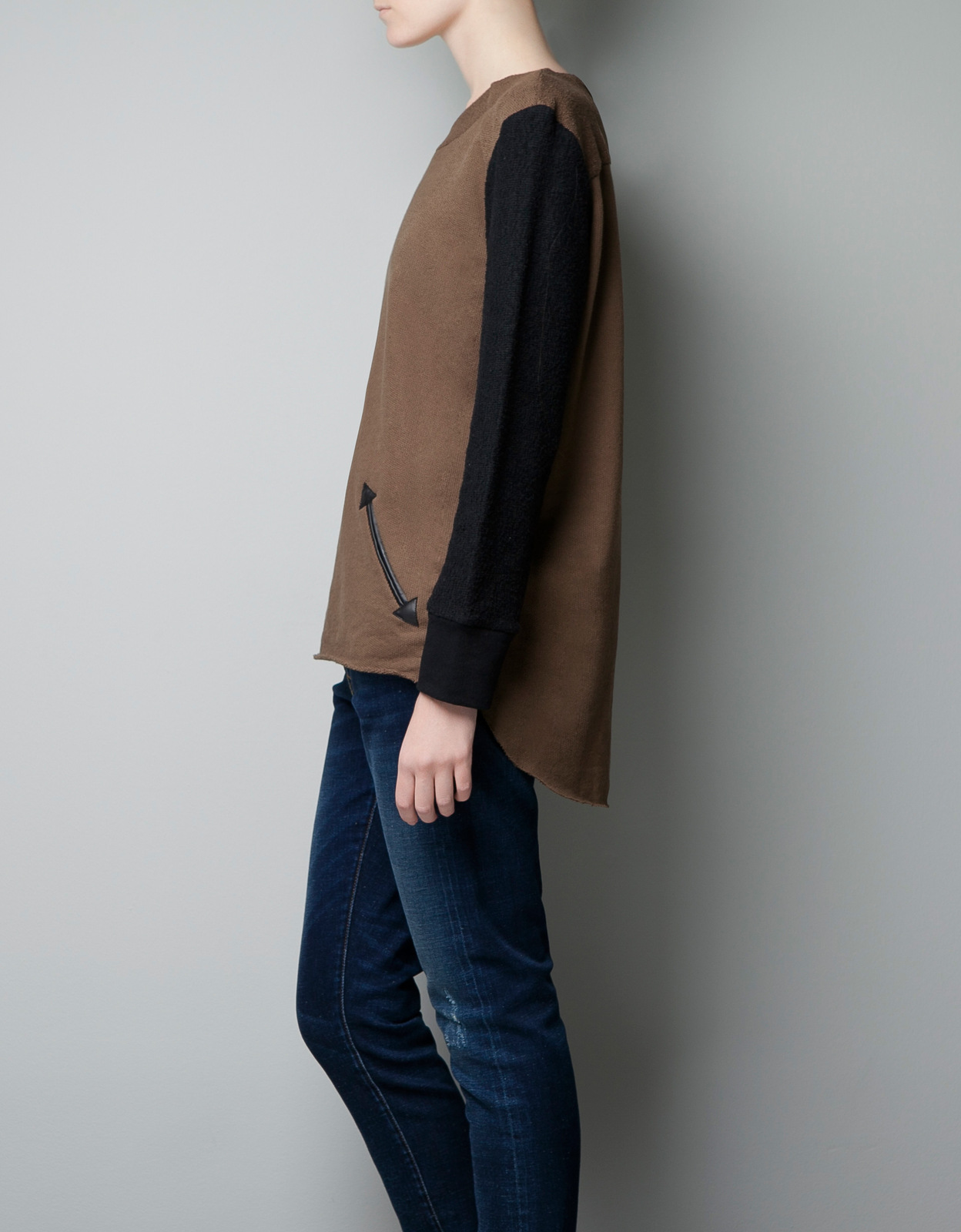 Zara barna-fekete pulóver 2012.10.21 #20366 fotója