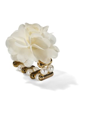 New Yorker Accessoires fehér virágos gumis gyűrű