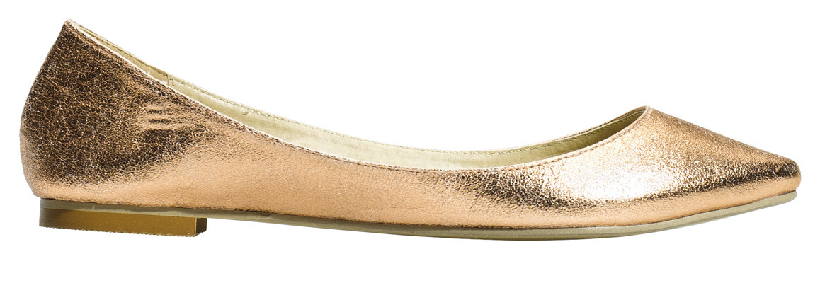 New Yorker Accessoires arany balerina cipő fotója