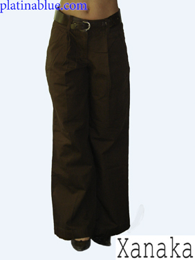 Platinablue barna műbőr nadrág övvel nadrág fotója