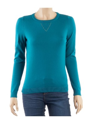 Camaieu kék márkás divatos pulóver
