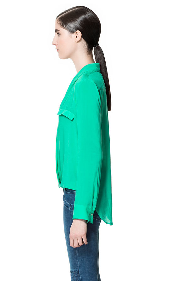 Zara zöld blúz 2013 fotója