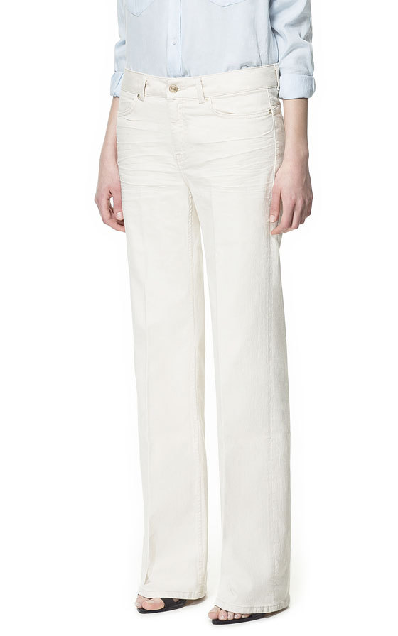 Zara fehér bőszárú nadrág 2013 fotója