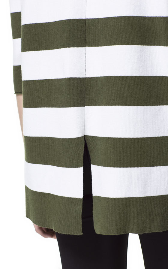 Zara hátul sliccelt csíkos pulóver 2013.6.5 #37102 fotója