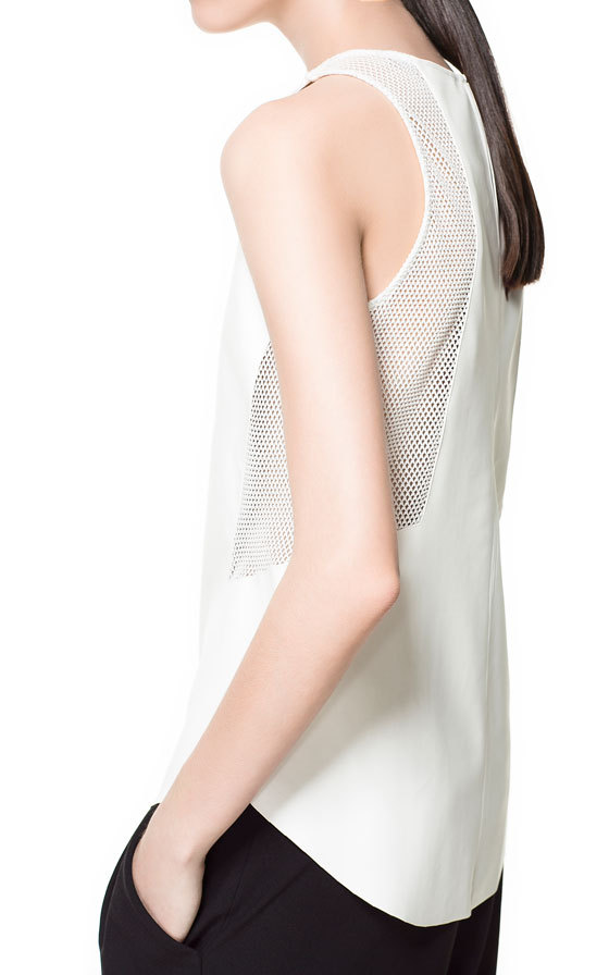 Zara hálós fehér top 2013.6.5 #37184 fotója
