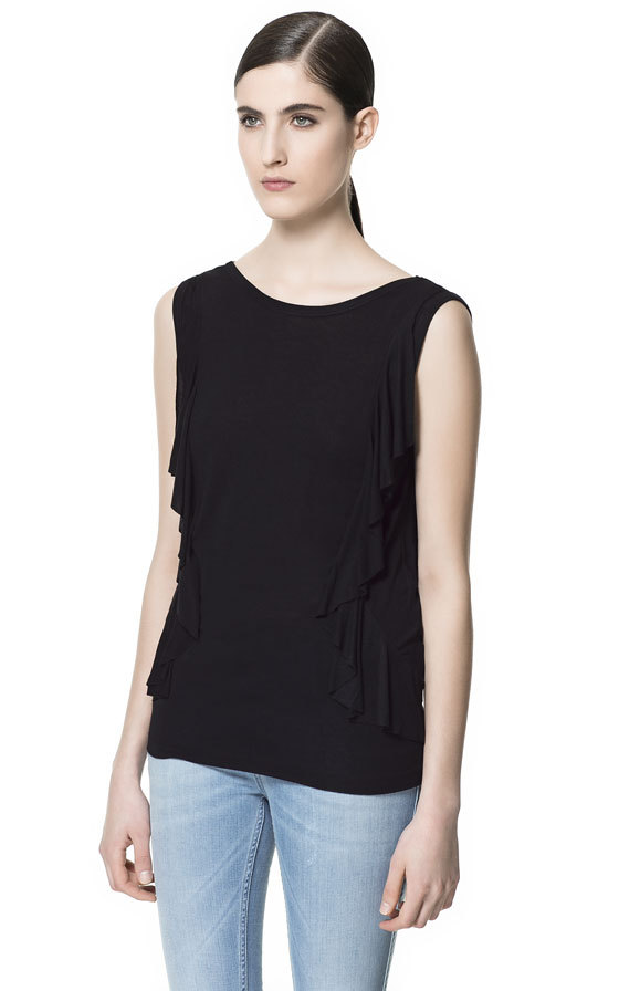 Zara fekete nyitott hátú póló fotója