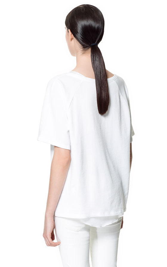 Zara fehér T-shirt 2013.6.4 fotója