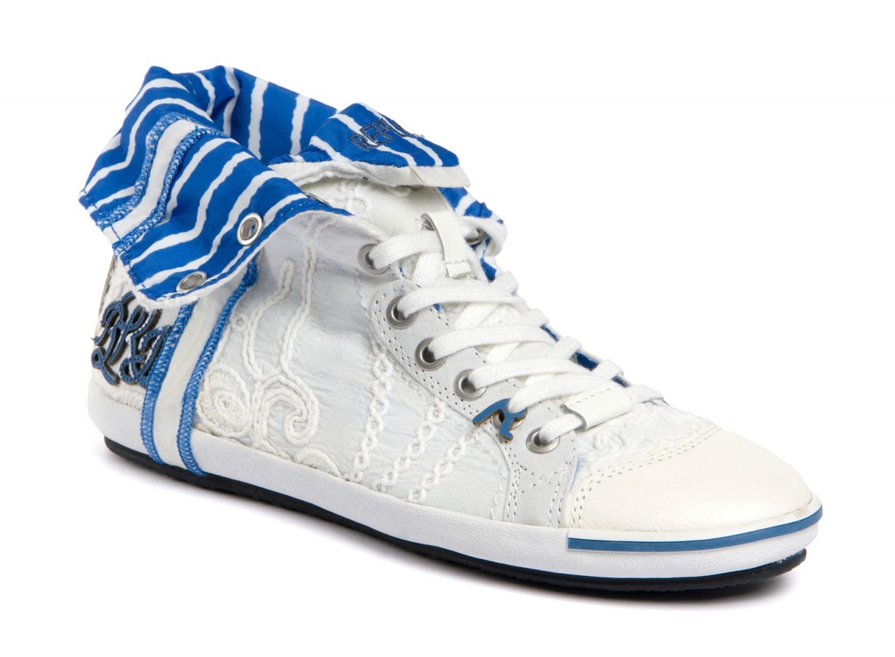 Replay fehér-kék csíkos tornacipő fotója
