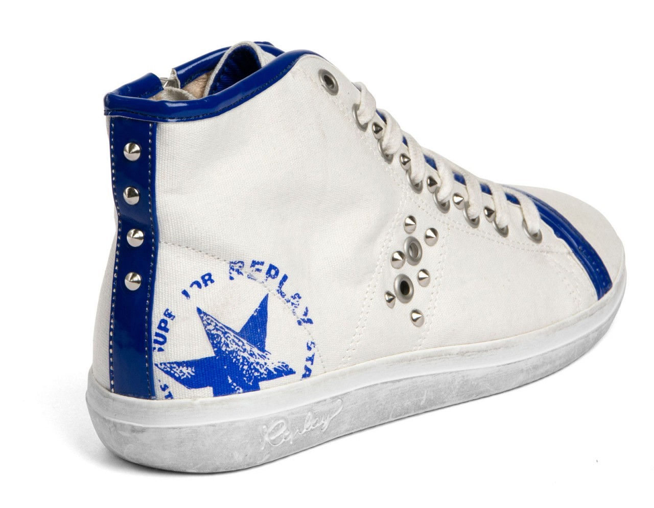 Replay kék-fehér szegecses tornacipő 2013.4.12 fotója