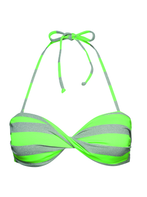 New Yorker zöld-szürke csíkos bikini felső