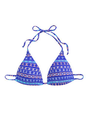 Women' Secret kék mintás háromszög bikini felső