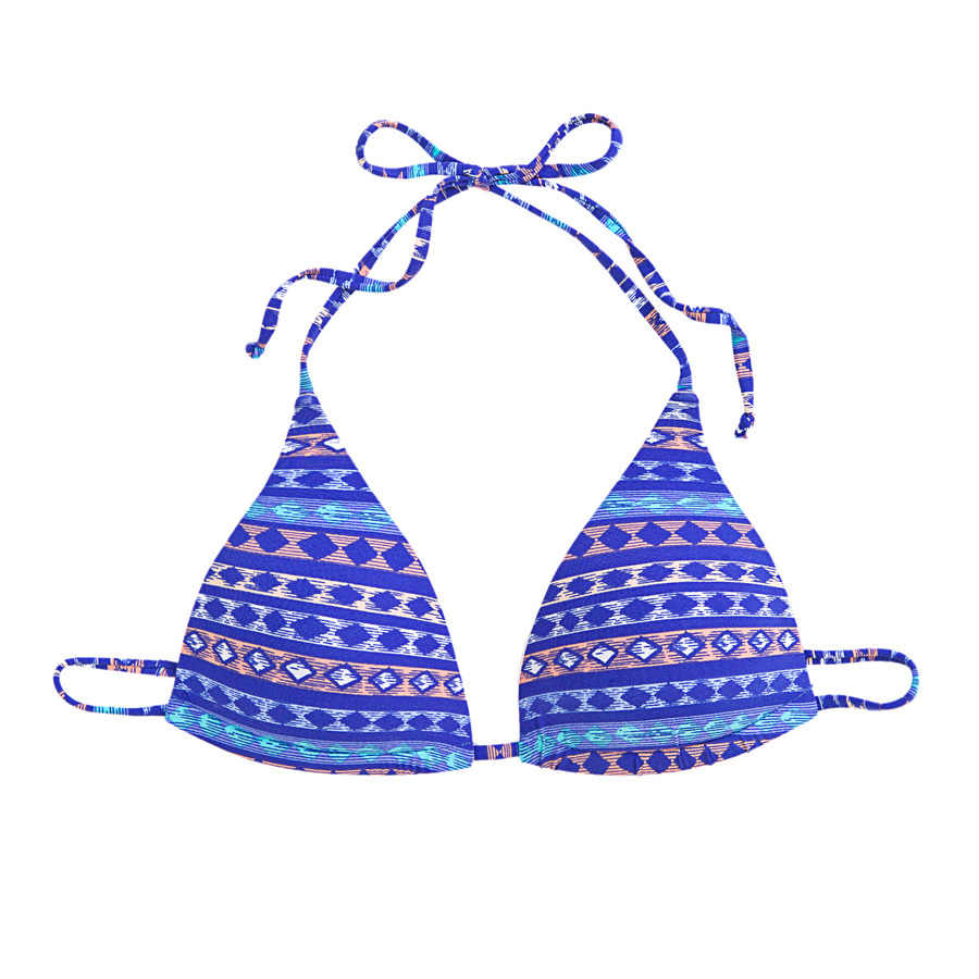 Women' Secret kék mintás háromszög bikini felső fotója