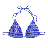 Women' Secret kék mintás háromszög bikini felső