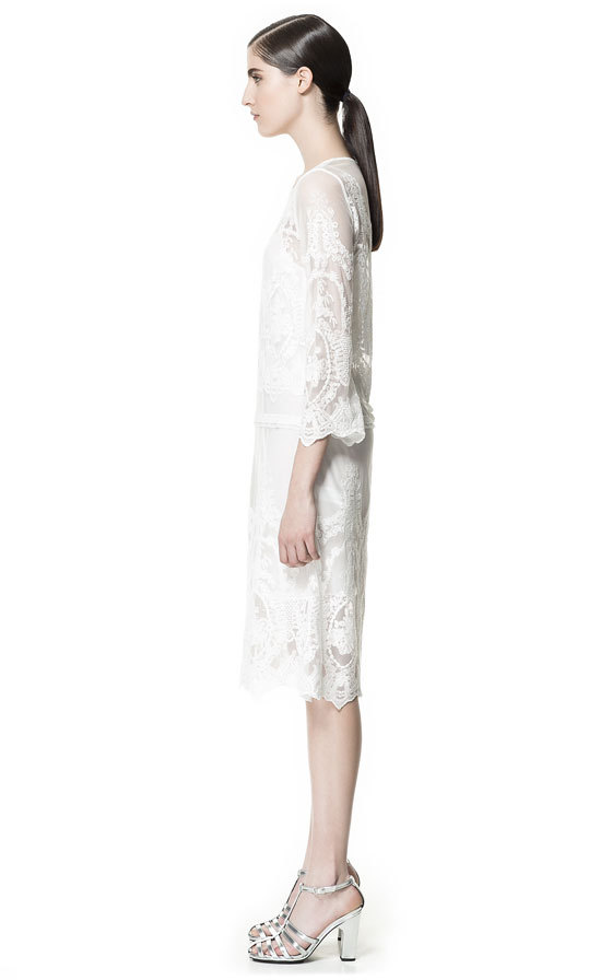 Zara fehér csipke ruha 2013 fotója