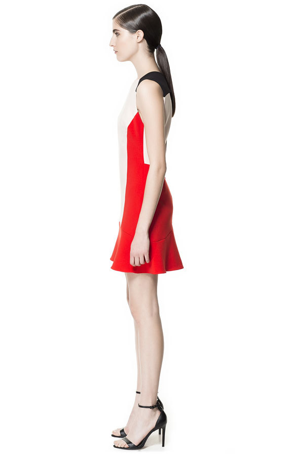 Zara háromszínű hátán nyitott ruha 2013 fotója