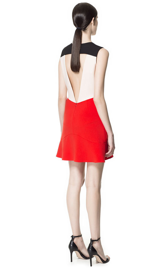 Zara háromszínű hátán nyitott ruha 2013.4.9 fotója