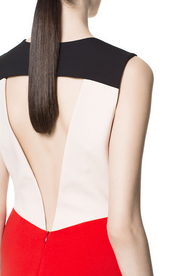 Zara háromszínű hátán nyitott ruha 2013.4.9 #36939 fotója