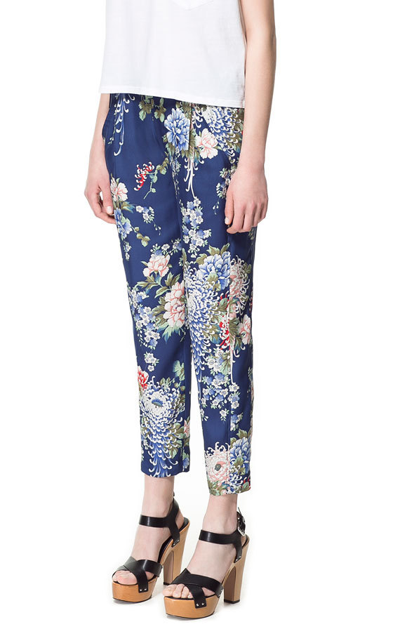 Zara mintás pizsama stílusú nadrág 2013 fotója