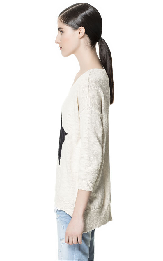 Zara fekete csillagos pulóver 2013.4.9 fotója