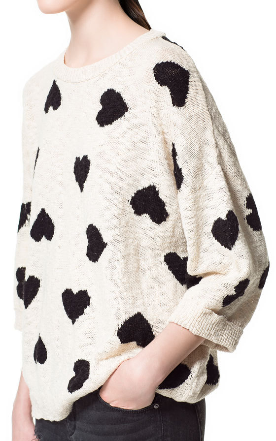 Zara szíves jacquard pulóver 2013.4.9 #37064 fotója