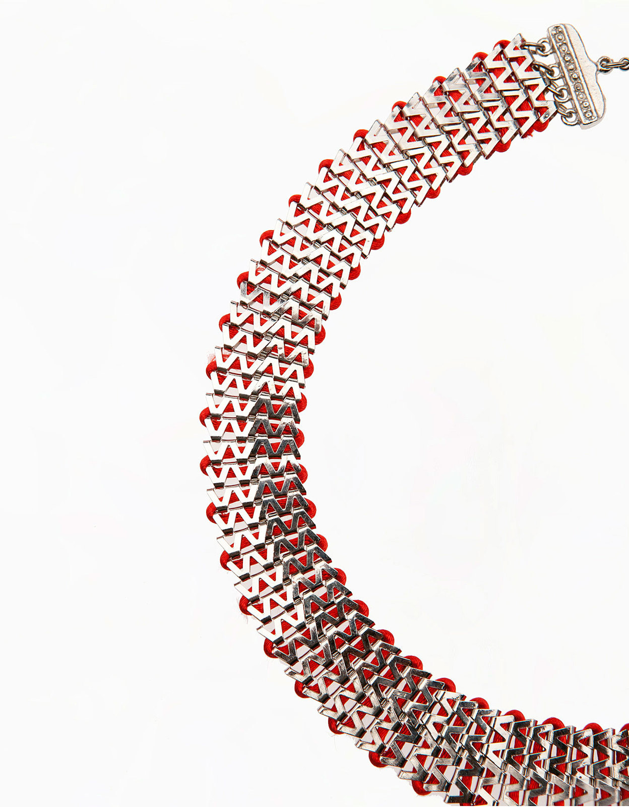 Bershka piros-ezüst szalag nyaklánc 2013 fotója