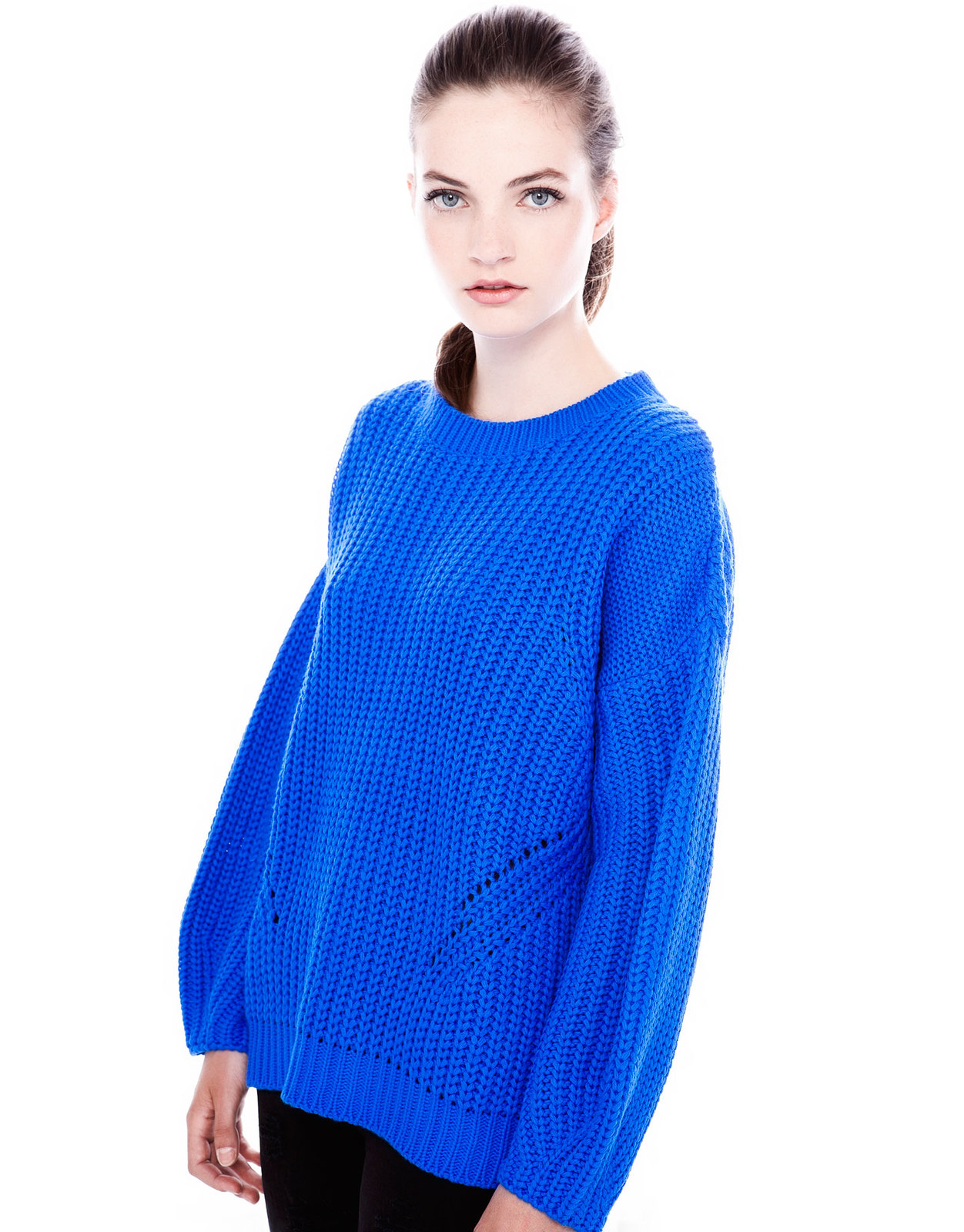 Pull and Bear kék kötött pulóver 2013.9.12 fotója