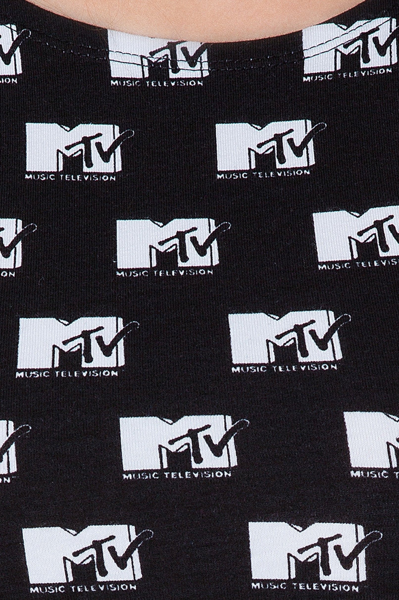 Tally Weijl monokróm "MTV" mintás top 2014.7.4 fotója