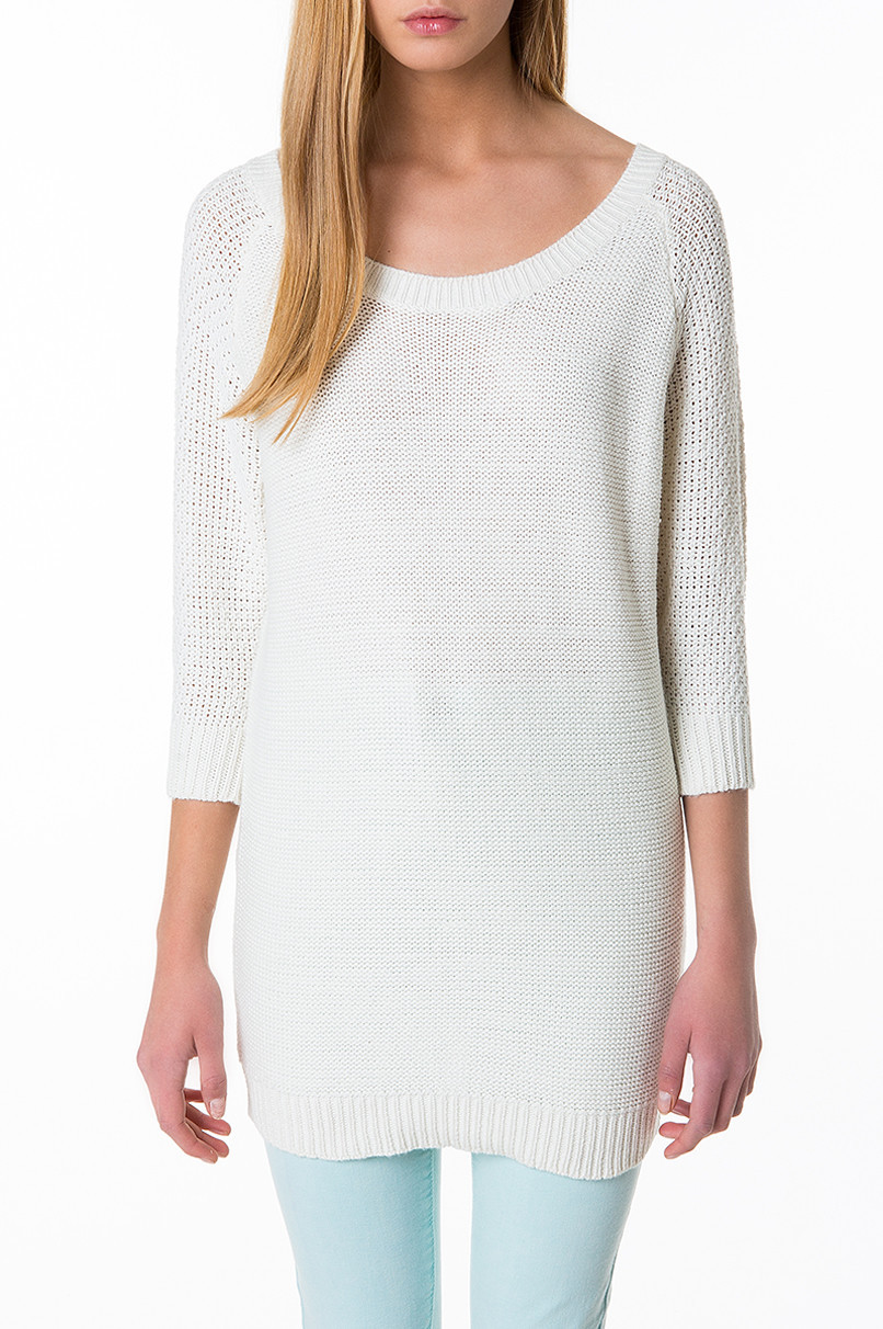 Tally Weijl fehér kötött pulóver ruha fotója