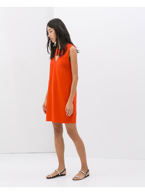Zara hátul kivágott narancs ruha