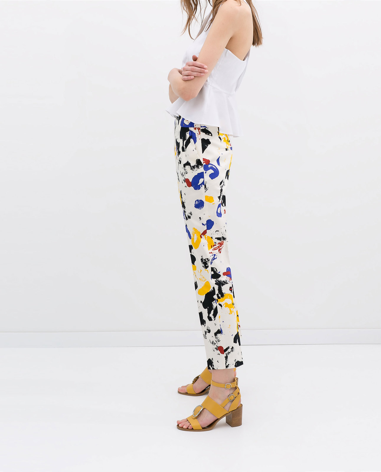 Zara festékmintás színes nadrág 2014.4.15 #56469 fotója