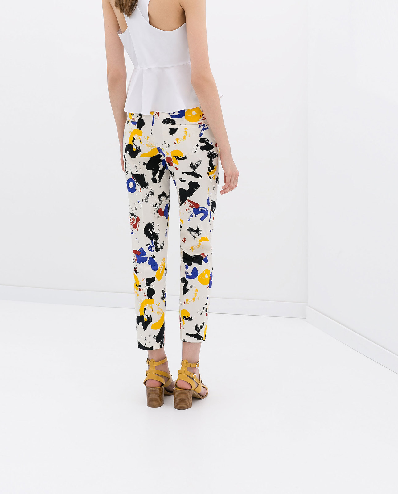 Zara festékmintás színes nadrág 2014.4.15 #56470 fotója