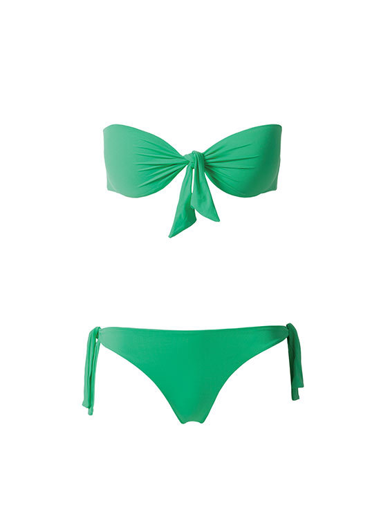 Calzedonia zöld egyszínű kötős bikini fotója