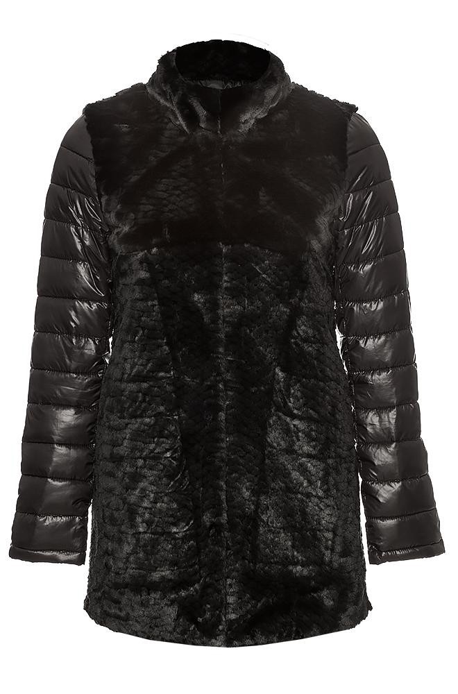 Orsay fekete női kabát prém betéttel 2015.10.06 fotója