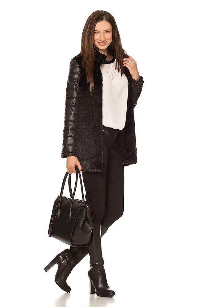 Orsay fekete női kabát prém betéttel 2015.10.06 #86426 fotója