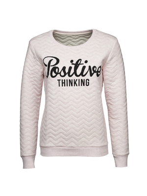 New Yorker Positive thinking feliratos pasztellrózsaszín pulóver