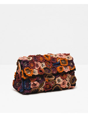 Zara horgolt virágos táska