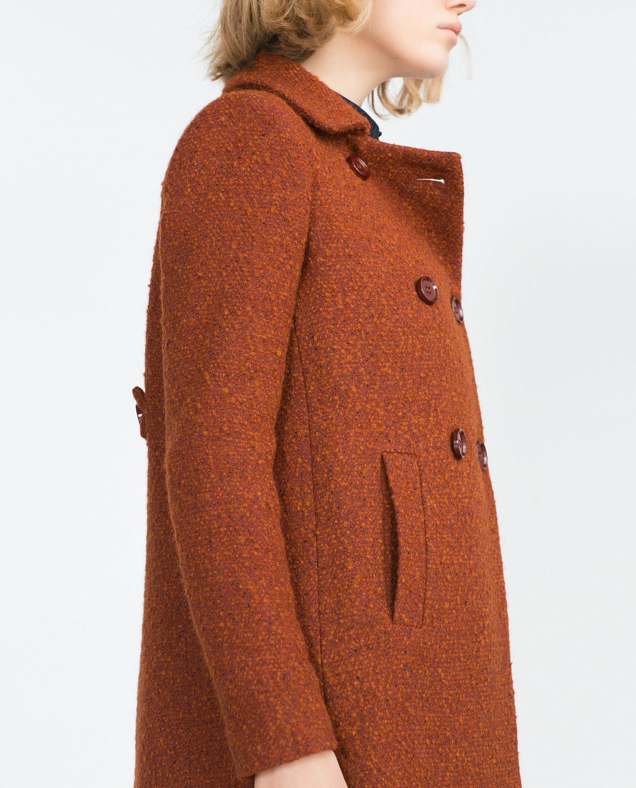 Zara konyak színű női buklé kabát 2015.10.15 #88106 fotója