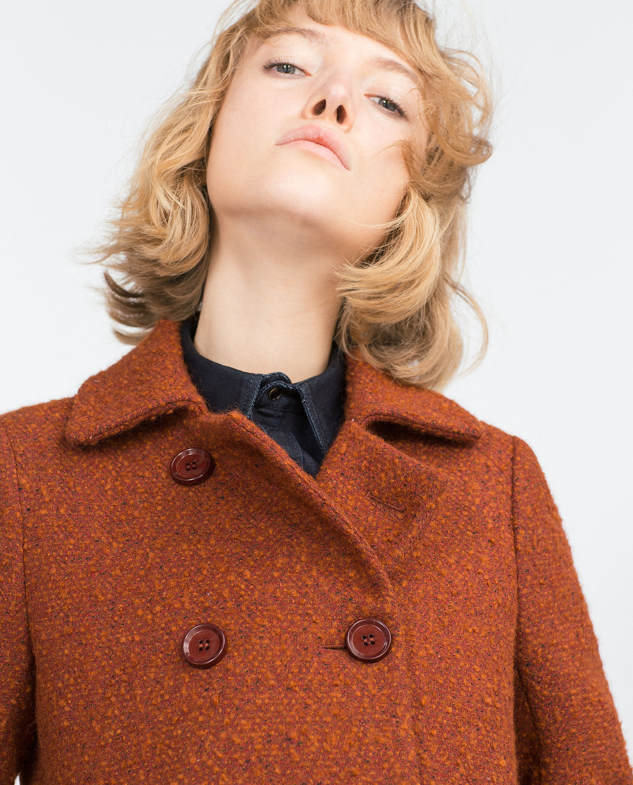 Zara konyak színű női buklé kabát 2015.10.15 #88109 fotója