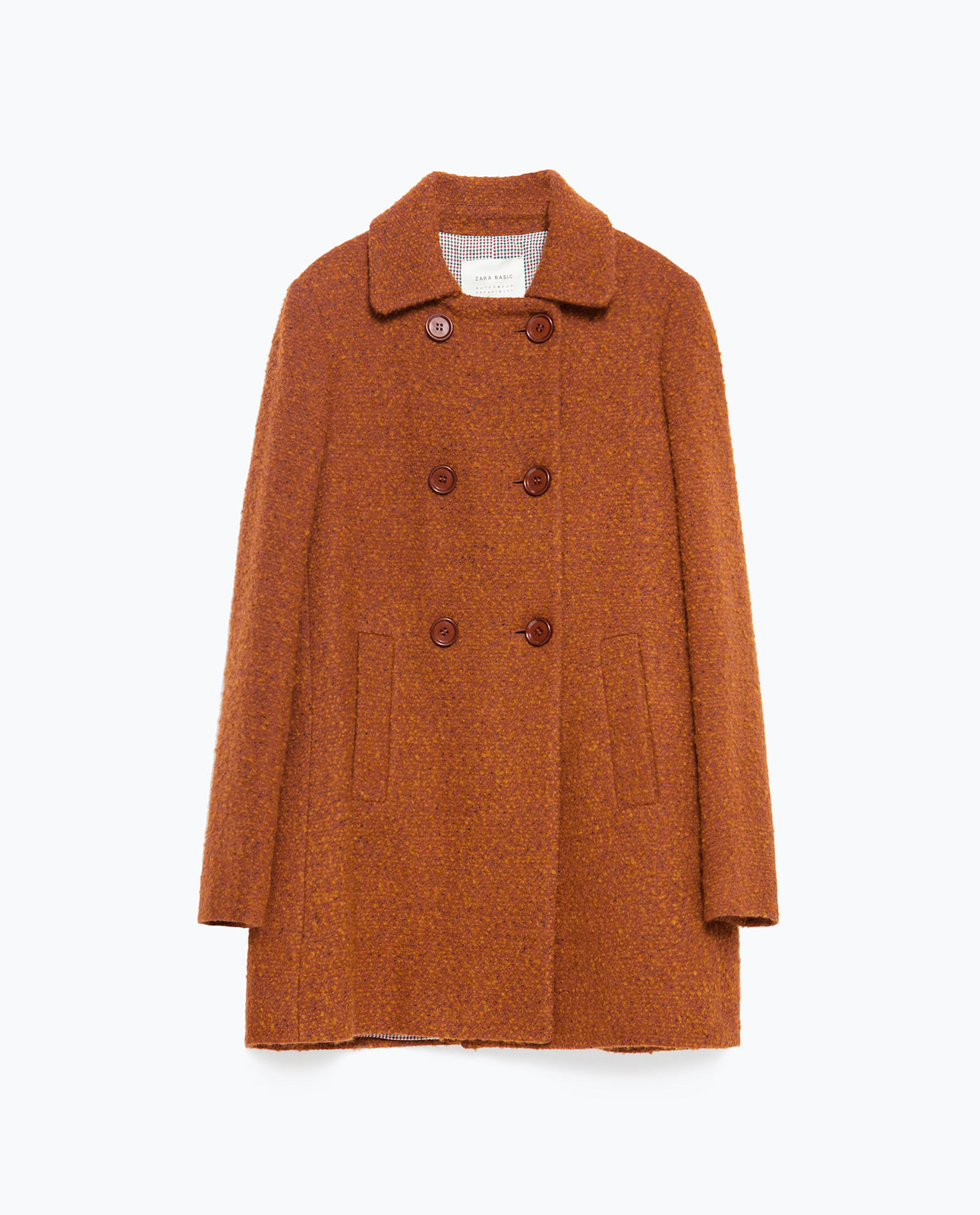 Zara konyak színű női buklé kabát 2015.10.15 #88112 fotója