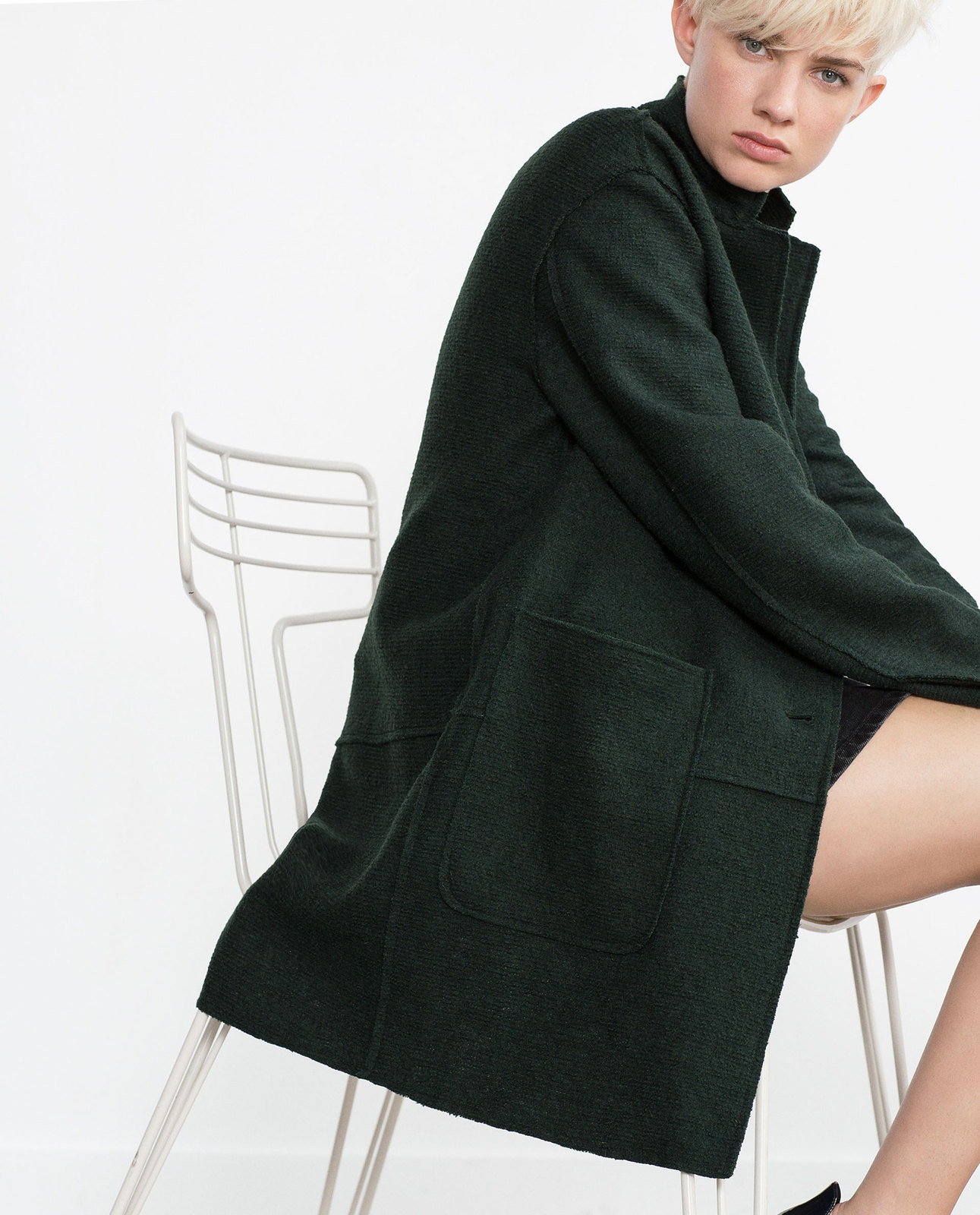 Zara zöld női gyapjú kabát 2015.10.15 #88167 fotója