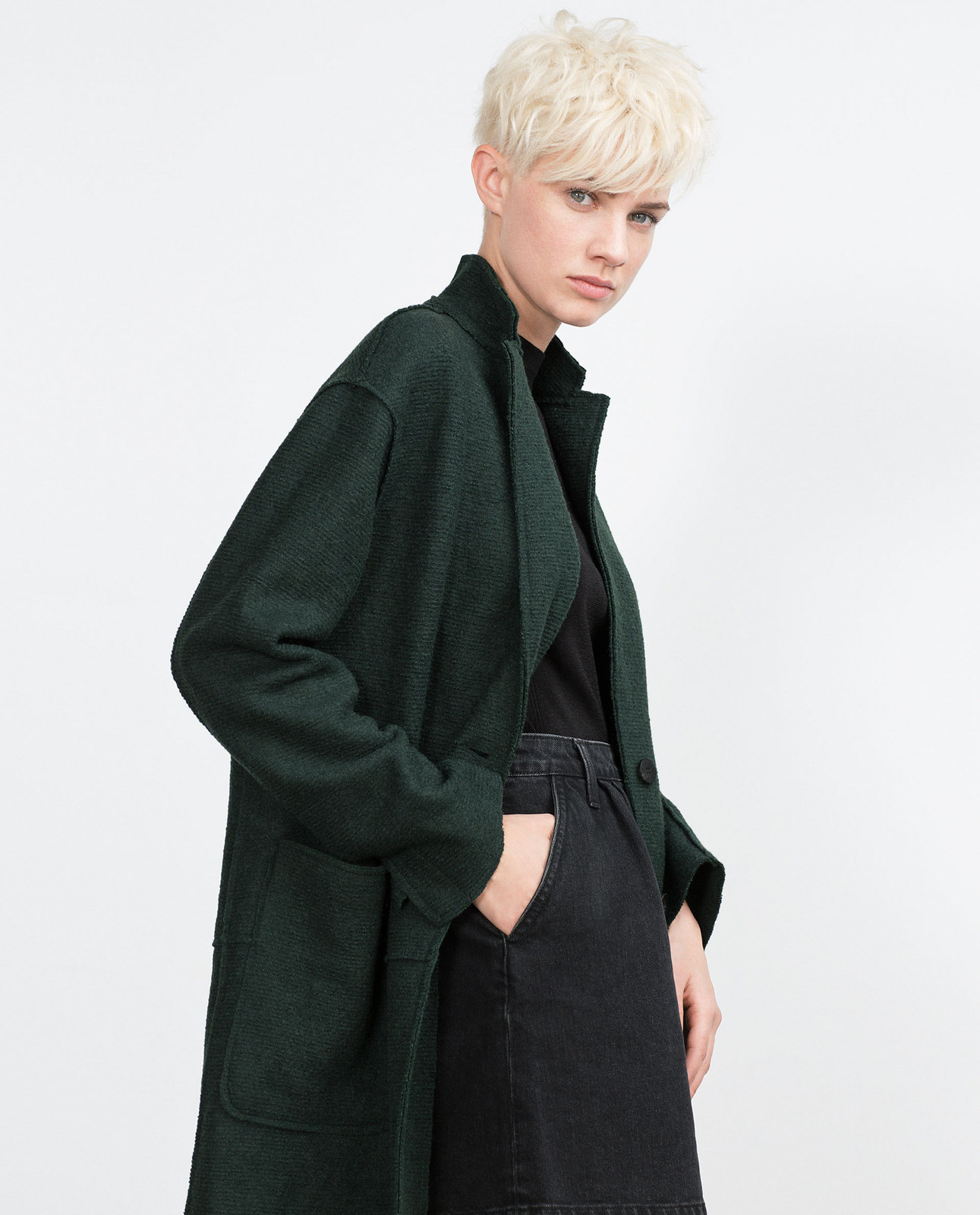 Zara zöld női gyapjú kabát 2015.10.15 #88169 fotója
