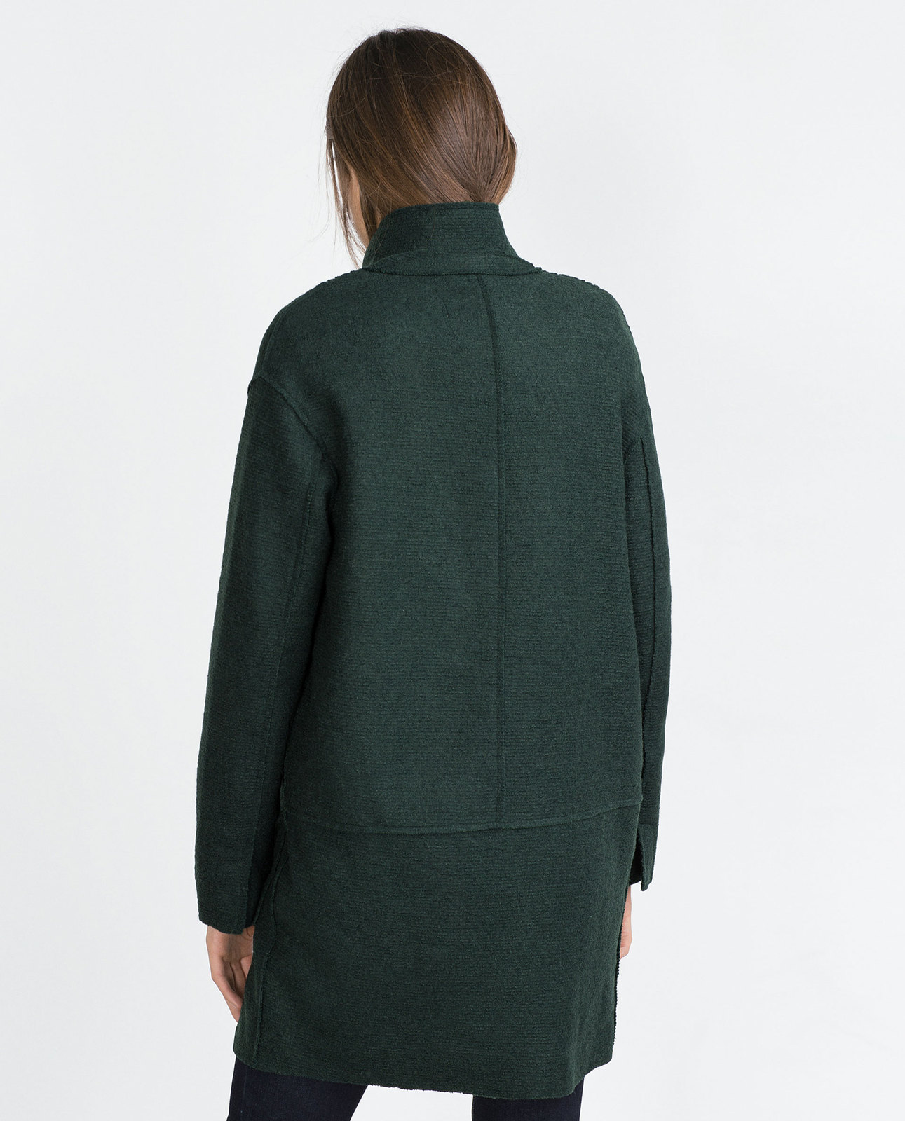Zara sötétzöld női gyapjú kabát 2015.10.15 #88191 fotója