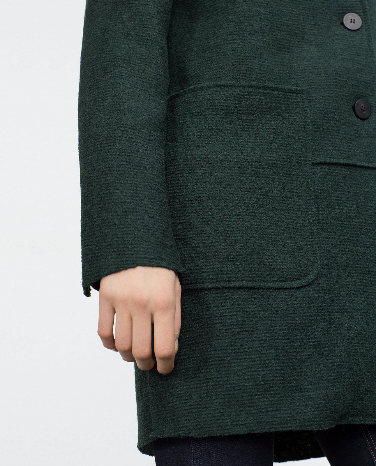 Zara sötétzöld női gyapjú kabát 2015.10.15 #88192 fotója